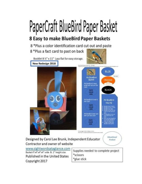 PaperCraft BlueBird Paper Basket: PaperCraft BlueBird Paper Basket