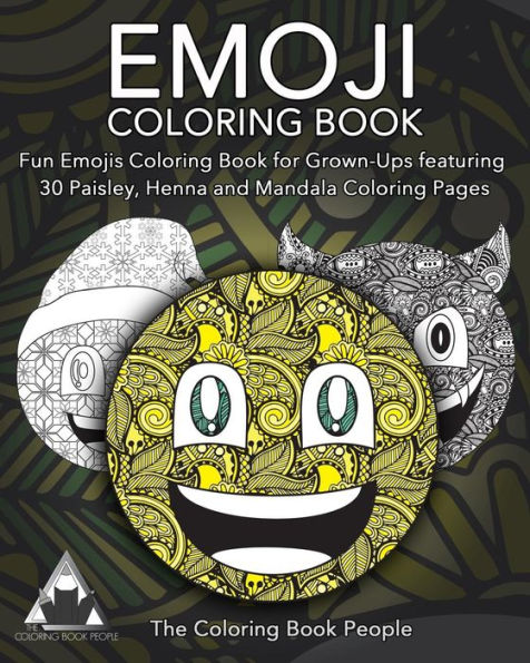 Emoji Coloring Book: Fun Emojis Coloring Book for Grown-Ups featuring 30 Paisley, Henna and Mandala Coloring Pages