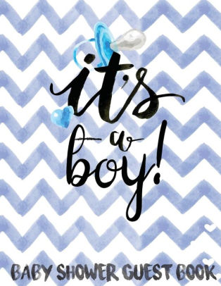 Baby Shower Guest Book Full Color 8 5x11 Large Print It Boy