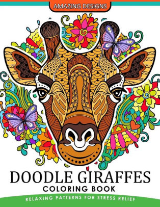 Doodle Giraffes Coloring Book An Adult