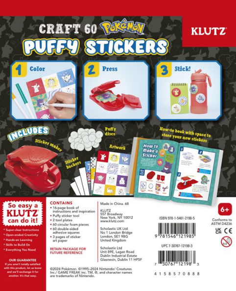 POKEMON COLOR-IN 3D STICKERS