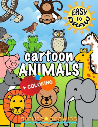 Easy To Draw Cartoon Animals Draw Color 26 Cute Animals By