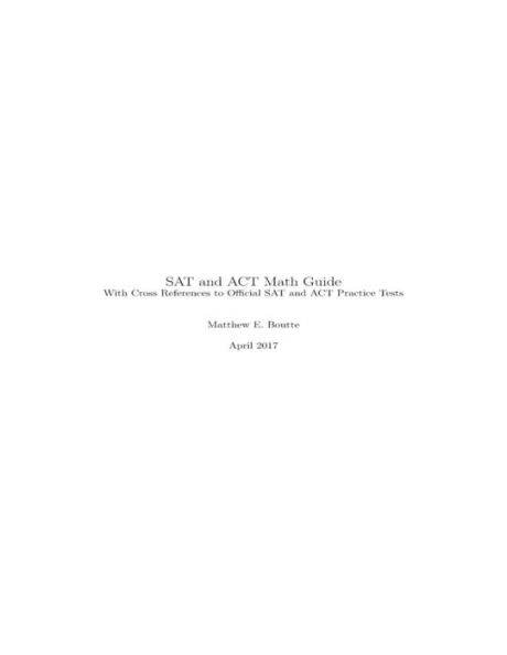 Sat and Act Math Guide