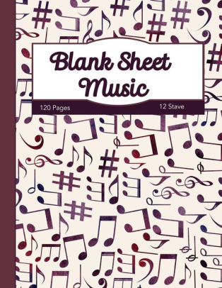 blank sheet music staff manuscript paper scores notebook 12 sheet music staff