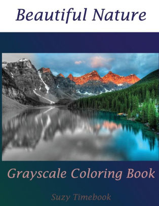 Download Beautiful Nature Grayscale Coloring Book Stress Less Meditation And Mindfulness Your Mind And Very Good Hobby