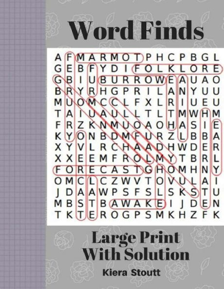 Word Finds Large Print With Solution: Large print book word for adults word games brain games