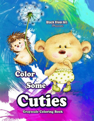 Color Some Cuties Grayscale Coloring Book