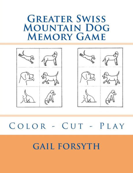 Greater Swiss Mountain Dog Memory Game: Color - Cut - Play