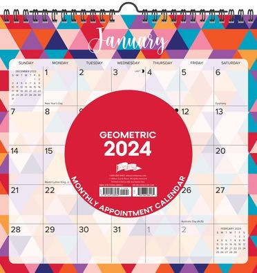 Geometric 2024 12" x 12" Spiral Wall Calendar