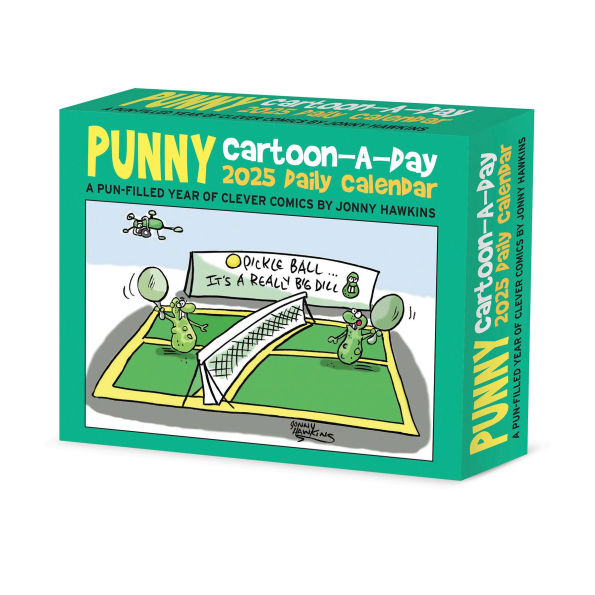 Punny Cartoon-A-Day by Jonny Hawkins 2026 5.4 X 6.2 Box Calendar