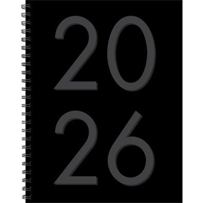 Black 2026 8.5 X 11 Weekly Monthly Softcover Planner