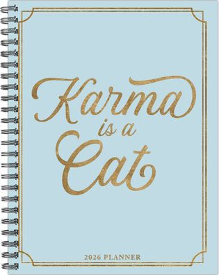 Karma Is a Cat 2026 6.5 X 8.5 Weekly Monthly Softcover Planner