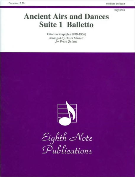 Ancient Airs and Dances: Suite 1 Balletto, Score & Parts