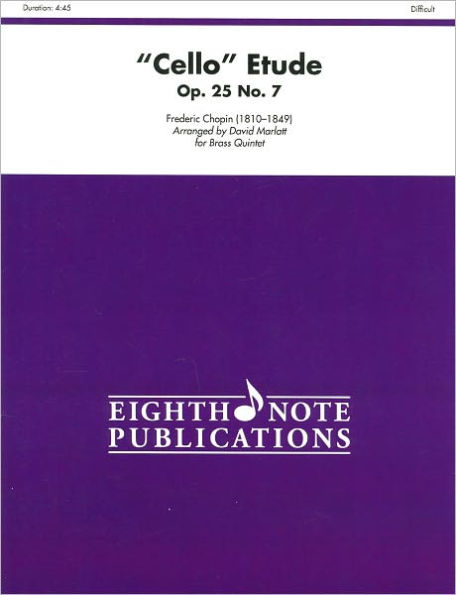 Cello" Etude, Op. 25, No. 7": Score & Parts