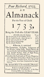 Title: Poor Richard's Almanack for 1733, Author: Benjamin Franklin