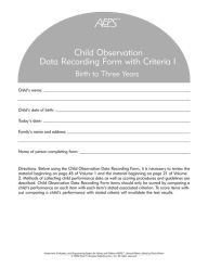 Title: AEPS Child Observation Data Recording Forms Packs of 10, Author: Diane D. Bricker