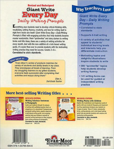 Giant Write Every Day: Daily Writing Prompts, Grade 2 - 6 Teacher Resource