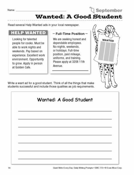 Giant Write Every Day: Daily Writing Prompts, Grade 2 - 6 Teacher Resource