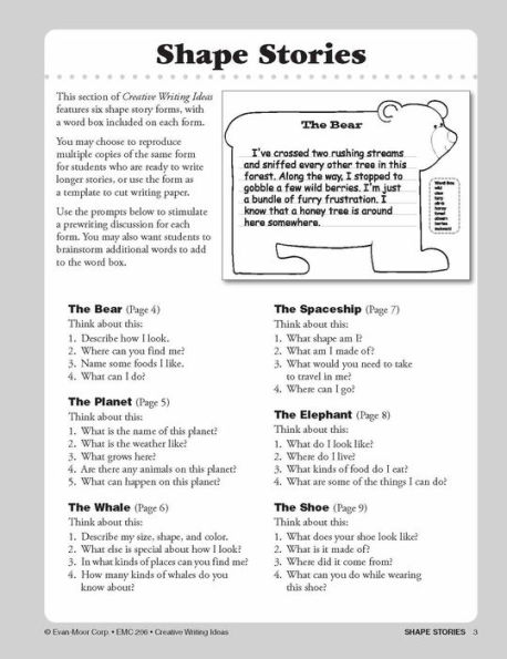 Creative Writing Ideas, Grade 2 - 4 Teacher Resource