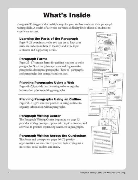 Paragraph Writing, Grade 2 - 4 Teacher Resource