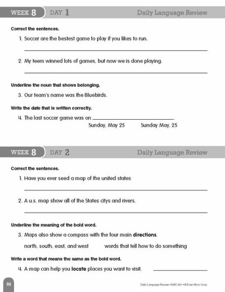 Daily Language Review, Grade 3 Teacher Edition