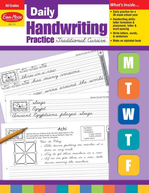 Daily Handwriting Practice Traditional Cursive by Evan-Moor Educational ...