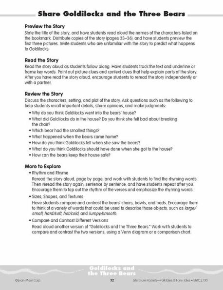 Literature Pockets: Folktales & Fairy Tales, Kindergarten Grade 1 Teacher Resource