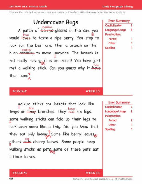 Daily Paragraph Editing, Grade 3 Teacher Edition