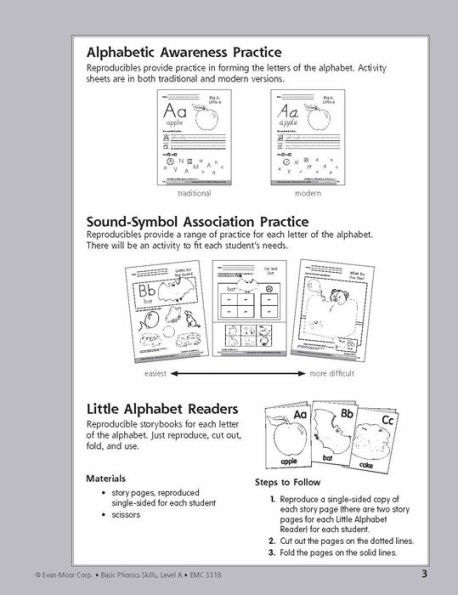 Basic Phonics Skills, PreK - Kindergarten (Level A), Teacher Resource