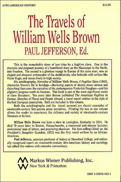 The Travels of William Wells Brown