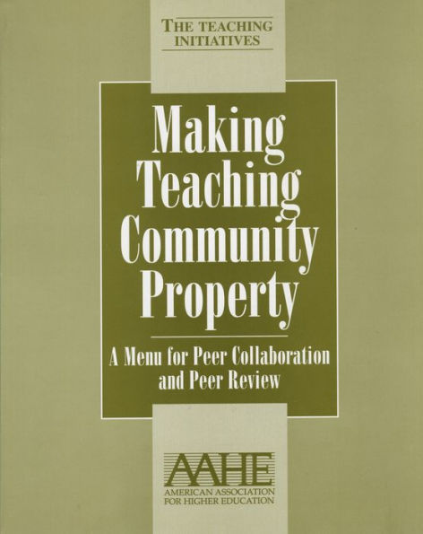 Making Teaching Community Property: A Menu for Peer Collaboration and Review