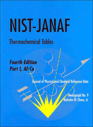 nist-janaf thermochemical tables 4th edition
