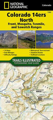 Colorado 14ers North [Sawatch, Mosquito, and Front Ranges] Map