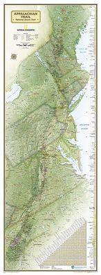 National Geographic: Appalachian Trail Wall Map in gift box Wall Map (18 x 48 inches)