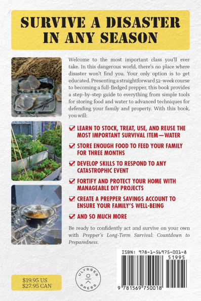 Prepper's Long-Term Survival: Countdown to Preparedness: The Prepper's 52-Week Course to Total Disaster Readiness