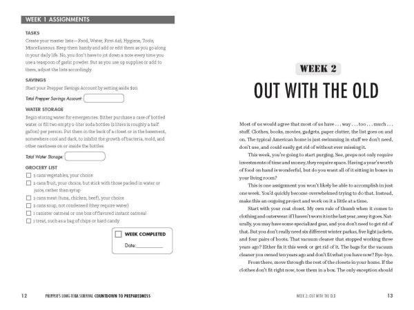 Prepper's Long-Term Survival: Countdown to Preparedness: The Prepper's 52-Week Course to Total Disaster Readiness