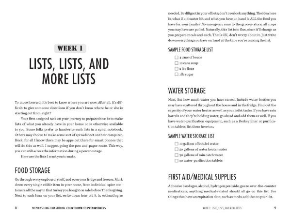 Prepper's Long-Term Survival: Countdown to Preparedness: The Prepper's 52-Week Course to Total Disaster Readiness