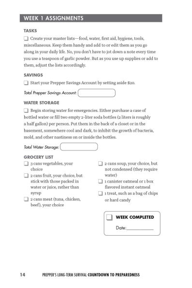 Prepper's Long-Term Survival: Countdown to Preparedness: The Prepper's 52-Week Course to Total Disaster Readiness