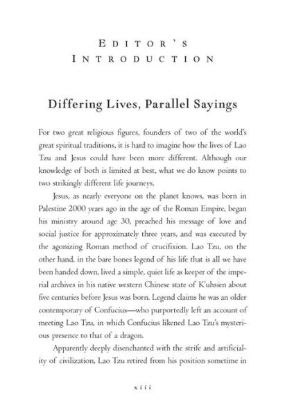 Jesus and Lao Tzu: The Parallel Sayings