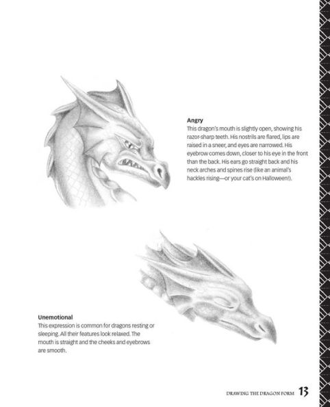 dragon head breathing fire drawing