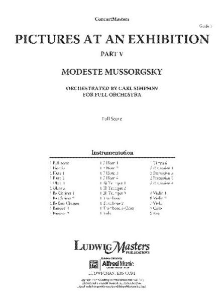 Pictures at an Exhibition, Part V: Score