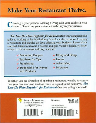 Law (In Plain English)® for Restaurants and Others in the Food Industry (Law in Plain English)