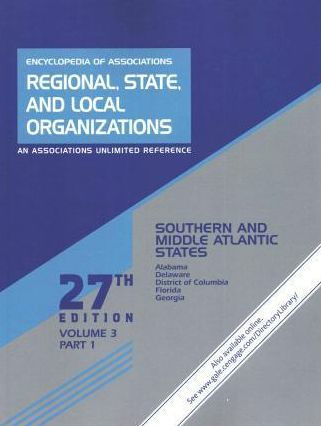 Encyclopedia of Associations Regional, State, and Local Organizations: Southern and Middle Atlantic States