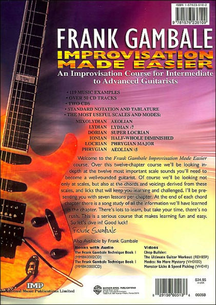 Frank Gambale -- Improvisation Made Easy: An Improvisation Course for Intermediate to Advanced Guitarists, Book & Online Audio