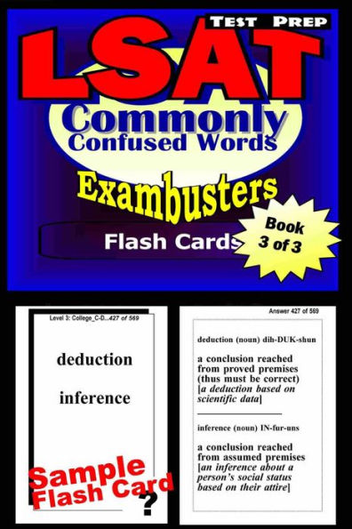 LSAT Test Prep Commonly Confused Words--Exambusters Flash Cards--Workbook 3 of 3: LSAT Exam Study Guide