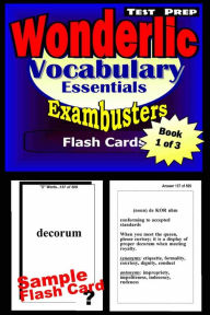 Title: Wonderlic Test Prep Essential Vocabulary--Exambusters Flash Cards--Workbook 1 of 3: Wonderlic Exam Study Guide, Author: Wonderlic Exambusters