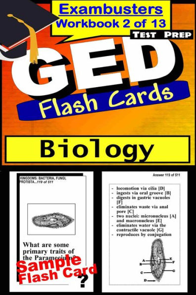 GED Test Prep Biology Review--Exambusters Flash Cards--Workbook 2 of 13: GED Exam Study Guide