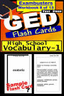 GED Test Prep High School Vocabulary 1 Review--Exambusters Flash Cards--Workbook 8 of 13: GED Exam Study Guide