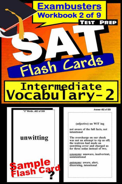 SAT Test Prep Intermediate Vocabulary 2 Review--Exambusters Flash Cards--Workbook 2 of 9: SAT Exam Study Guide