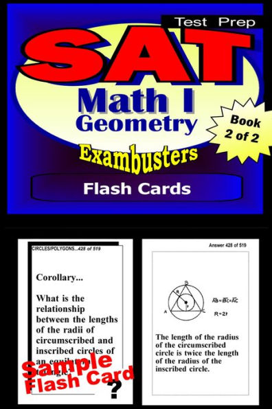 SAT Math Level I Test Prep Review--Exambusters Geometry Flash Cards--Workbook 2 of 2: SAT II Exam Study Guide